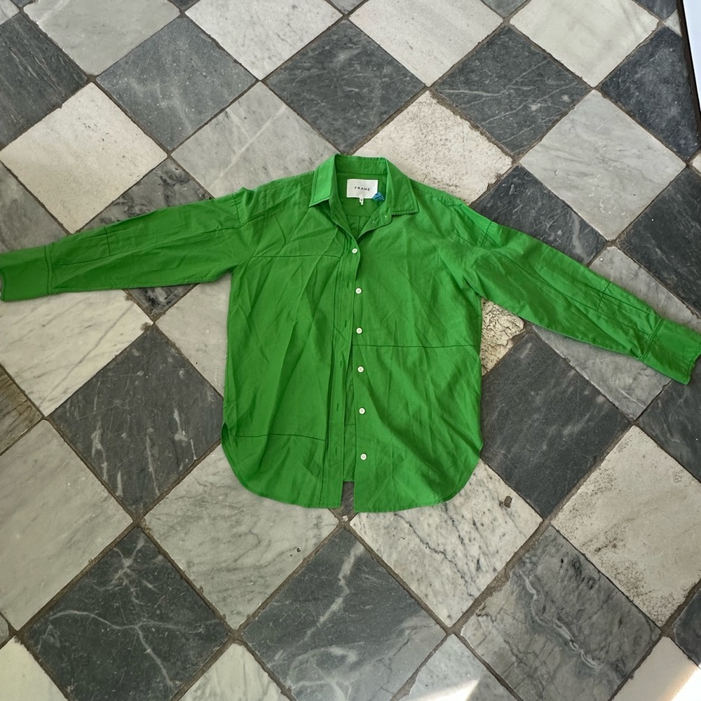 FRAME green blouse